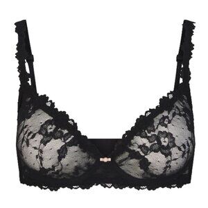 SKV1717 Skims NWT Stretch Lace Unlined Demi Bra Onyx 44DDD